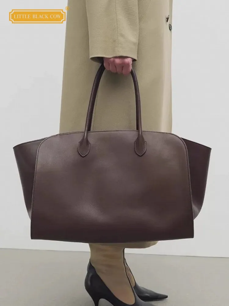 Große Kapazität Büro Damen Arbeit Totes Handtasche Rindsleder Echtes Leder Unterarm Schulter Tasche Neue Designer Casual Einkaufstaschen