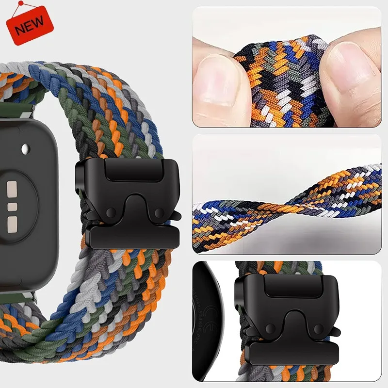 Nylon elastisches geflochtenes Solo-Loop-Armband für Huawei Watch Fit 4 Pro/4/3 Armband Männer Frauen Armband für Huawei Fit 2 Fit 1 Band Image