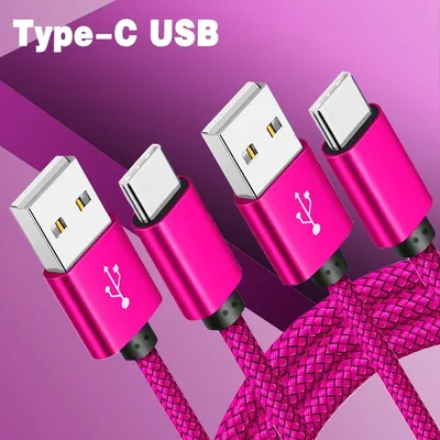 USB A to Type C Charging Cable Nylon Data Cable Fast Charger For Huawei Samsung Android Phone Type C Charging Phone Accessories