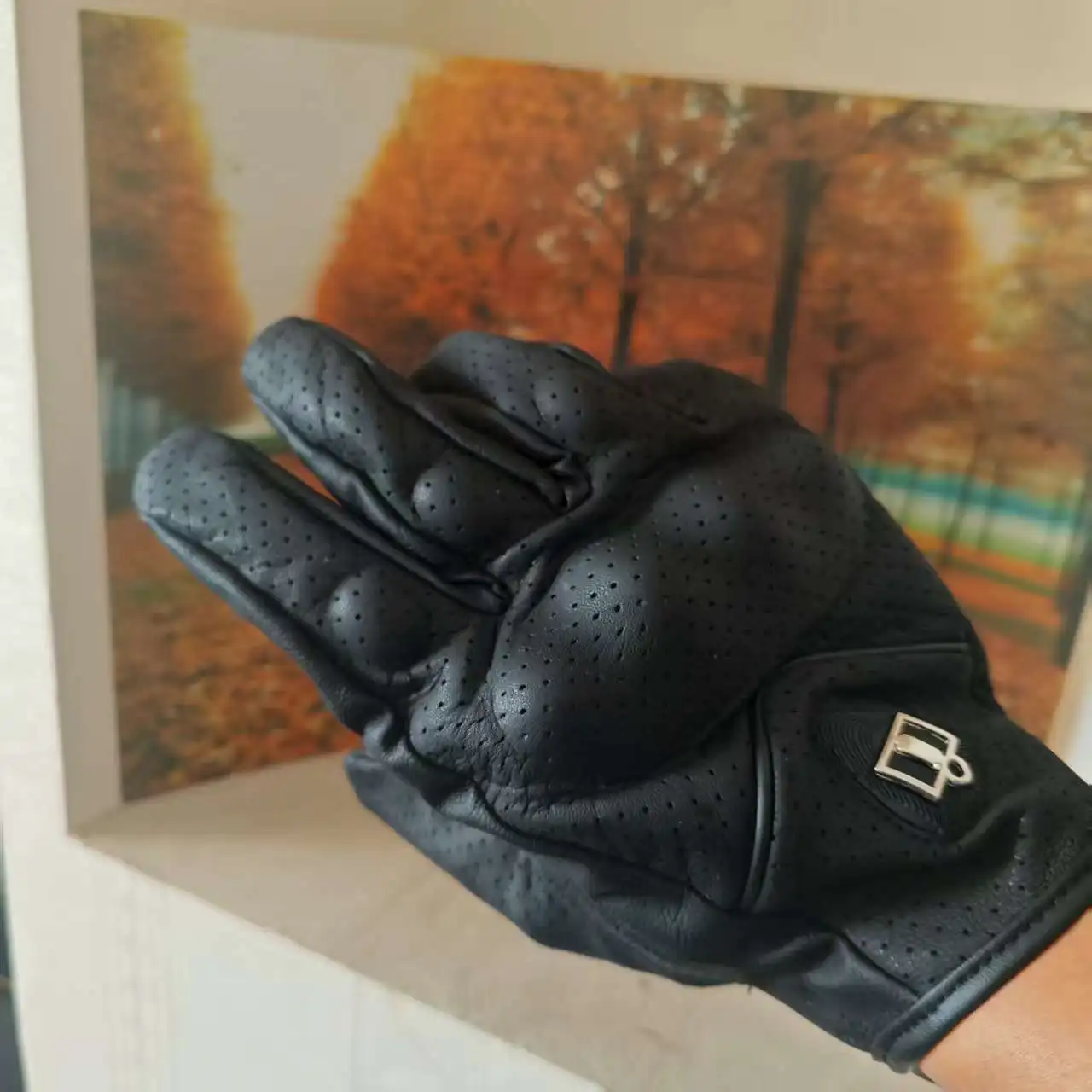 Unisex Thermal & Cool Günstige Motorradhandschuhe Kohlefaserschutz, rutschfester Griff und Touchscreen-Kompatibilität für den Außenbereich Image