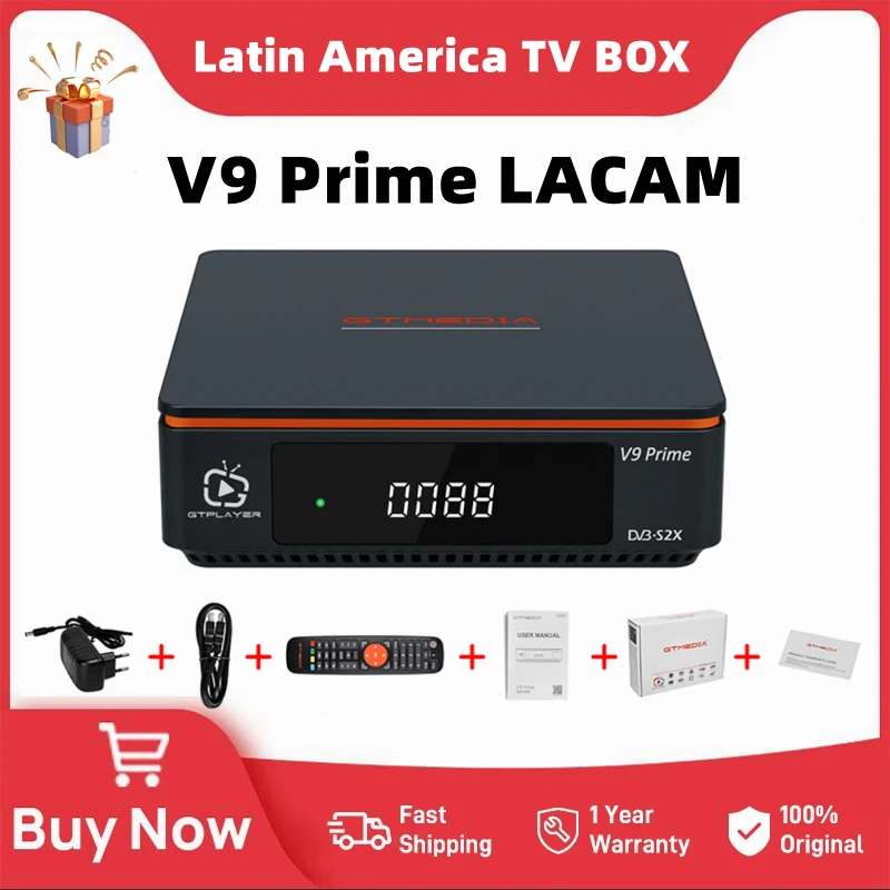 GTMEDIA V9 Prime LACAM IKS récepteur TV par Satellite DVB-S/S2/S2X décodeur Tuner 1080P H.265 intégré 2.4G WIFI GTshare Support LAcam