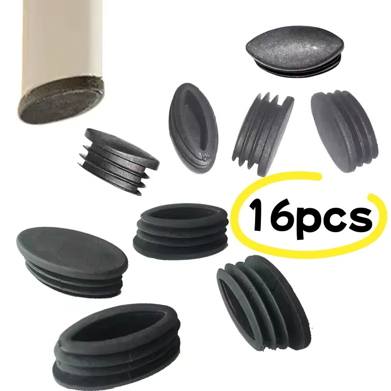 16Pc Kunststoff Rohre Stecker Rohr Blindung End Kappe Nicht-slip Tisch Fuß Staub Abdeckung Stuhl Bein Socken Boden Schutz schützende Möbel Image