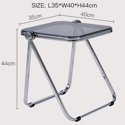 Space-Saving Foldable Acrylic Metal Side Table - Modern Minimalist Green Design, Sturdy No Assembly Required for Small Spaces, Living Room, Bedroom, Office, Versatile Elegant Furniture, Durable