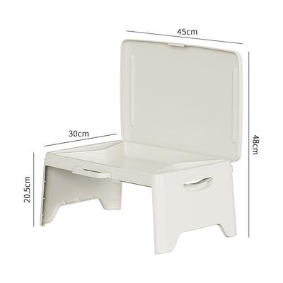 Portable Folding Desk with Storage, Multifunctional Laptop Table with Carrying Handle for Car, Dorm, and Bed - PP Material