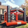 Casa di rimbalzo gonfiabile personalizzata Castello gonfiabile gonfiabile in stile Halloween con ventilatore Casetta commerciale in PVC per giocattoli per bambini