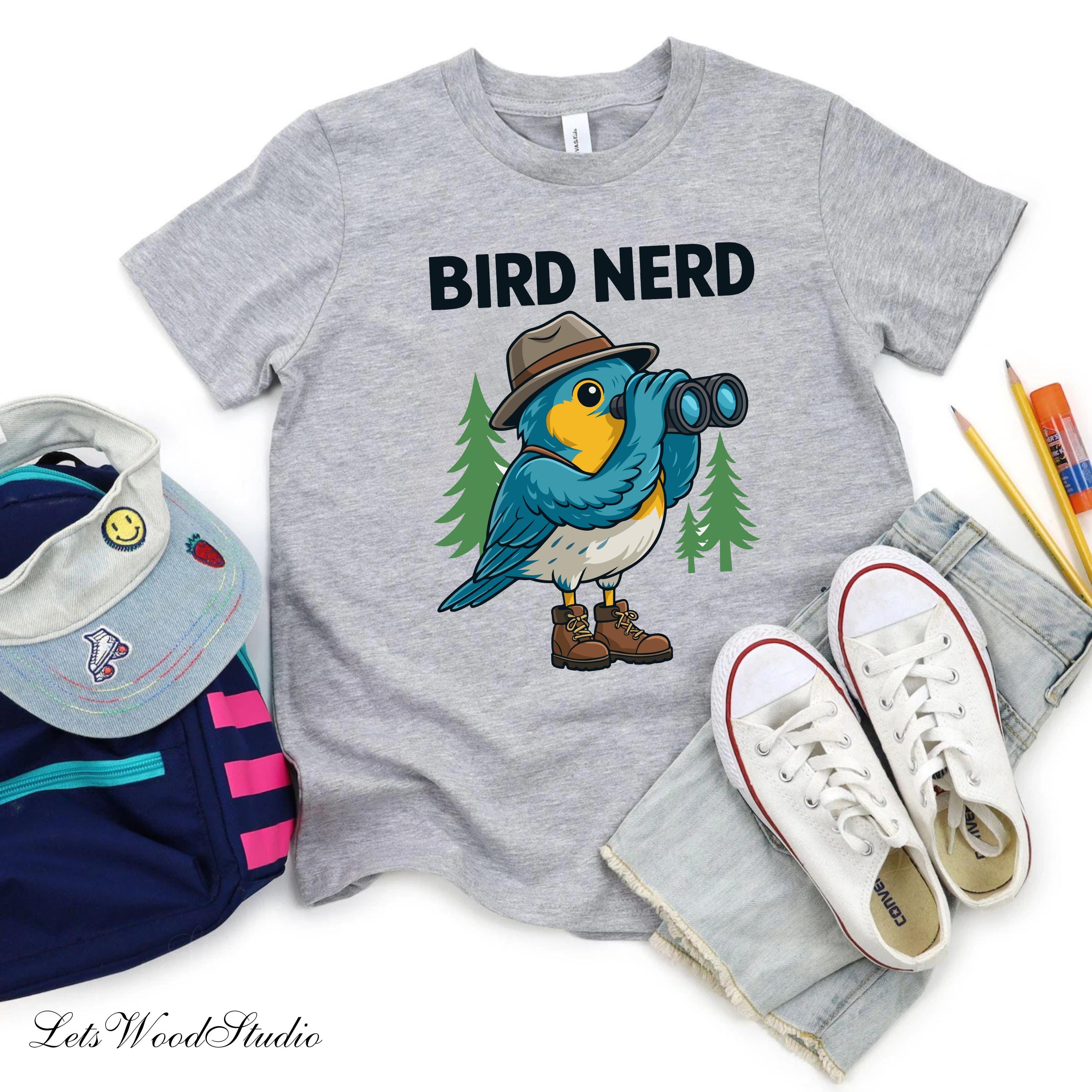 "Maglietta per bambini \"Bird Nerd\", maglietta divertente per osservatori di uccelli, maglietta per amanti degli uccelli, maglietta \"Twitcher\", magliett"