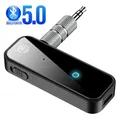 Ricevitore trasmettitore Bluetooth 5.0 Adattatore wireless 2 in 1 Adattatore audio stereo AUX da 3,5 mm per cuffie vivavoce per musica audio per auto