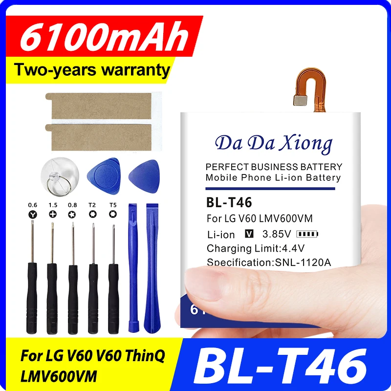 6100mAh BL-T46 Battery For LG V60 ThinQ 5G LMV600VM V600VM V600QM5 BL T46 Mobile phone Batteries+Tools