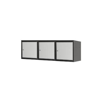 PROREGAL Mega Deal | 3x Schließfachwürfel Blocky mit Zylinderschloss + 2 Schlüssel | HxBxT 40x40x40cm | Anthrazit/Lichtgrau | Tresor, Schließfach Image