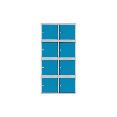 PROREGAL Mega Deal | 8x Schließfachwürfel Blocky mit Zylinderschloss + 2 Schlüssel | HxBxT 40x40x40cm | Lichtgrau/Lichtblau | Tresor, Schließfach Image