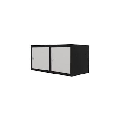 PROREGAL Mega Deal | 2x Schließfachwürfel Blocky mit Drehriegelschloss für Vorhängeschloss | HxBxT 40x40x40cm | Anthrazit/Lichtgrau | Tresor Image