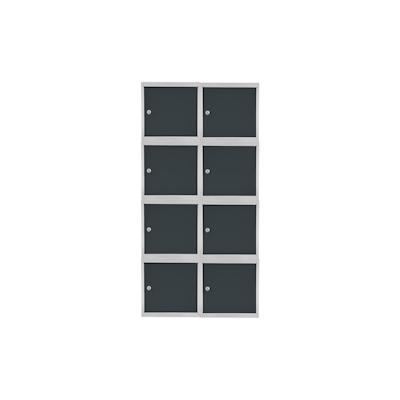 PROREGAL Mega Deal | 8x Schließfachwürfel Blocky mit Zylinderschloss + 2 Schlüssel | HxBxT 40x40x40cm | Lichtgrau/Anthrazitgrau | Tresor, Schließfach Image