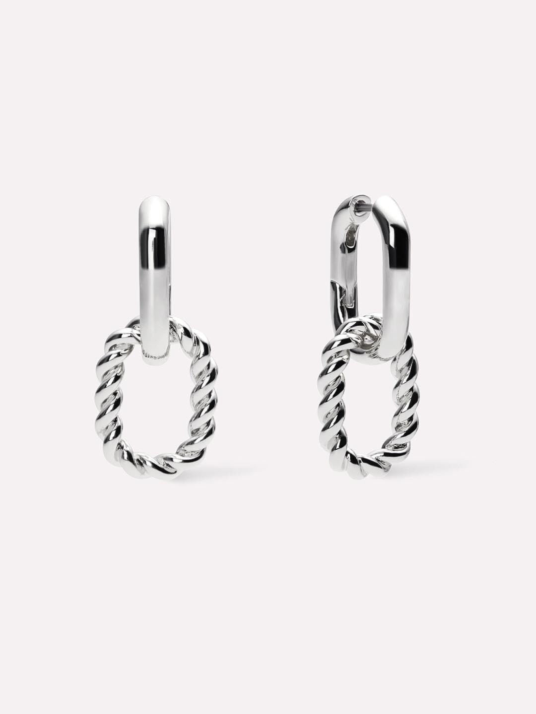 Women's Ash Double Hoop Earrings by Ana Luisa in Silver (Size OS)