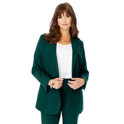 Plus Size Women's Plus Size Bendover Blazer by Roaman's in Emerald Green (Size 12 W)