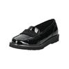 Slipper ARA "Ara Slipper Leder", Damen, Gr. 39, schwarz (schwarz lack), Leder, casual, Schuhe