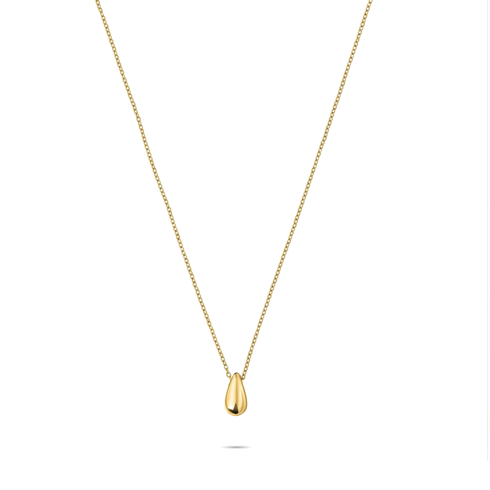 Kette mit Anhänger LIEBESKIND BERLIN "Schmuck Geschenk Edelstahl Halskette The Mini Drop Tropfen", gold (gelbgoldfarben), Halsketten, Damen, Edelstahl, L: 45 B: 2mm, B:2mm
