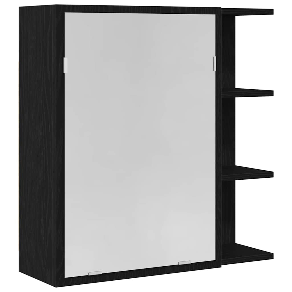 vidaXL Badezimmer-Spiegelschrank Schwarze Eiche 62,5 x 20,5 x 64 cm Image