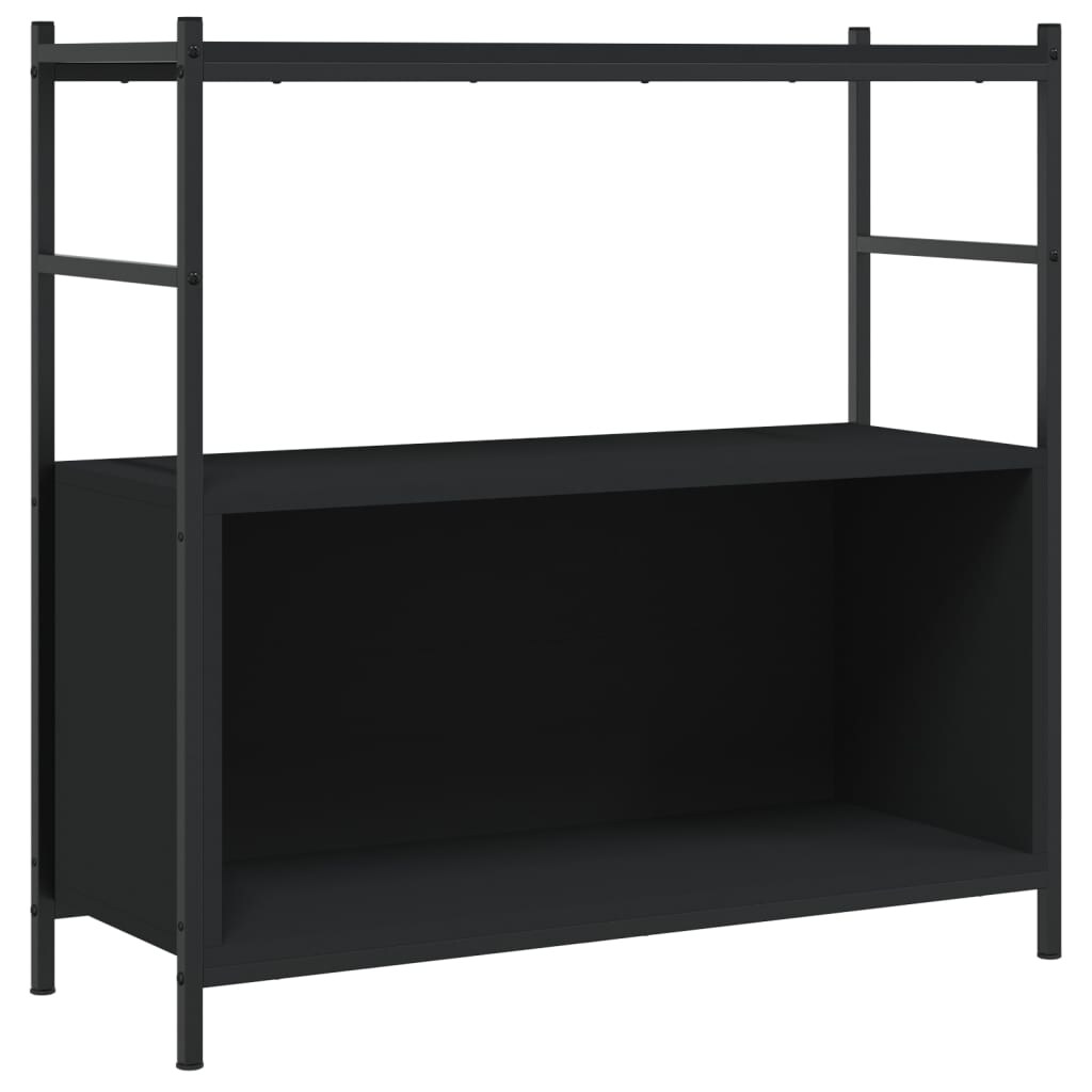 vidaXL Bücherregal Schwarz 80x30x78,5 cm Holzwerkstoff und Eisen Image