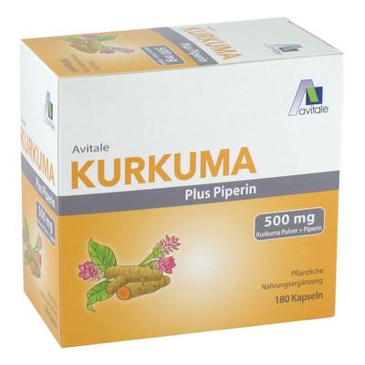 Kurkuma 500 mg+Piperin Kapseln 180 St Image