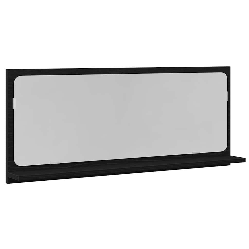 vidaXL Spiegelregal Schwarz Eiche 90 x 10.5 x 37 cm Holzwerkstoff Image