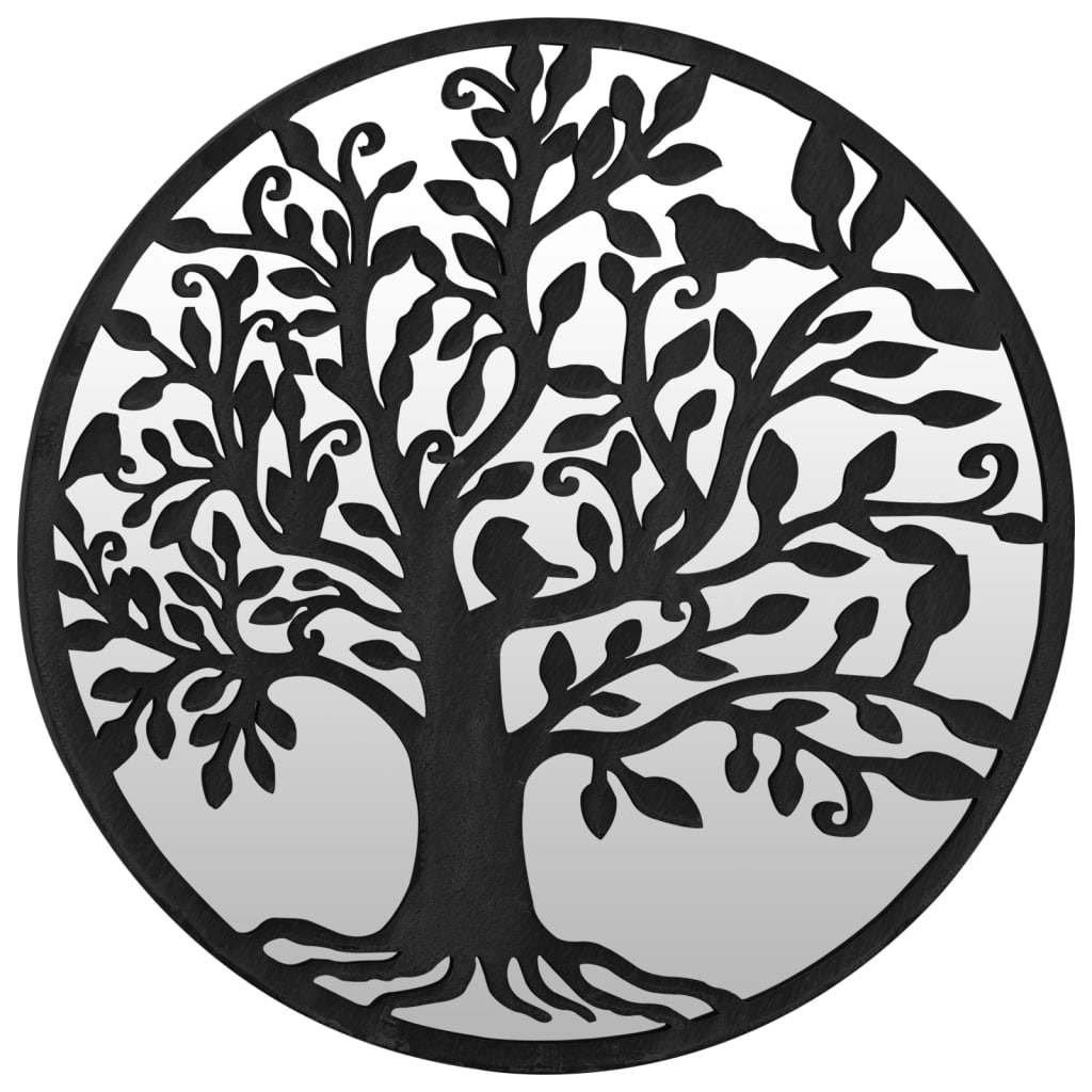 vidaXL Spiegel Schwarz 60x2,5 cm Eisen Rund für den Innenbereich Image