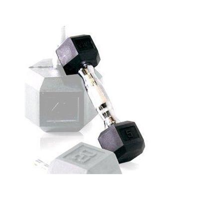 CAP Barbell Rubber Coated Hex Dumbbell with Contoured Chrome Handle - Weight: 5 lbs