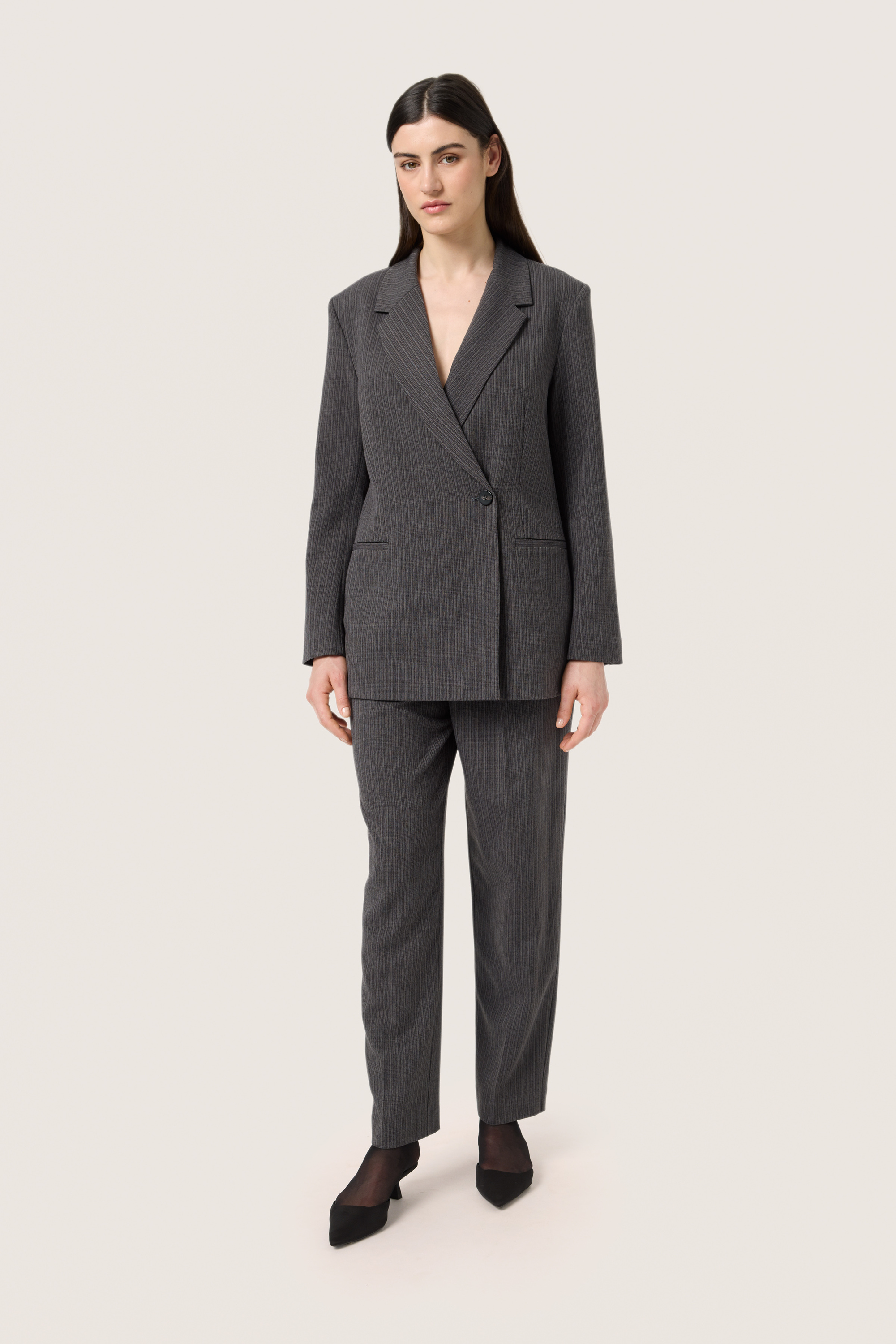 Blazer Lockere Passform Black with Grey stripe black darkgrey Image