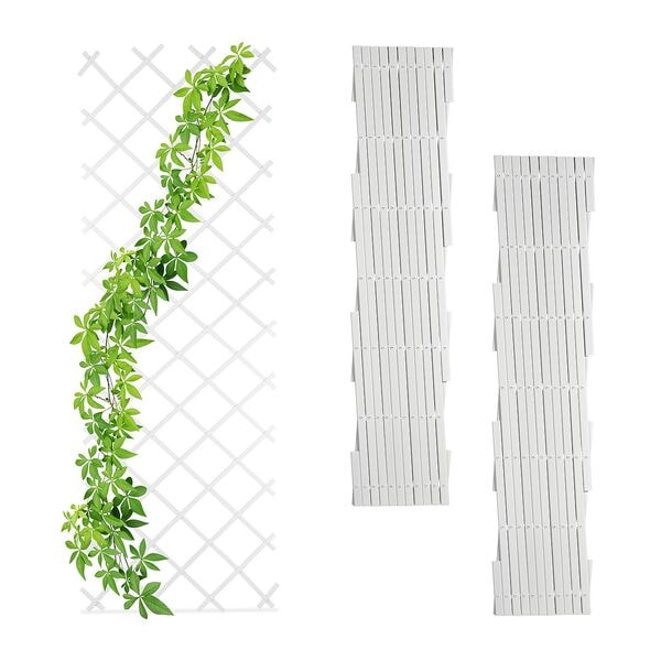 relaxdays 3er-Set Ausziehbares Rankgitter 250 cm weiß weiß