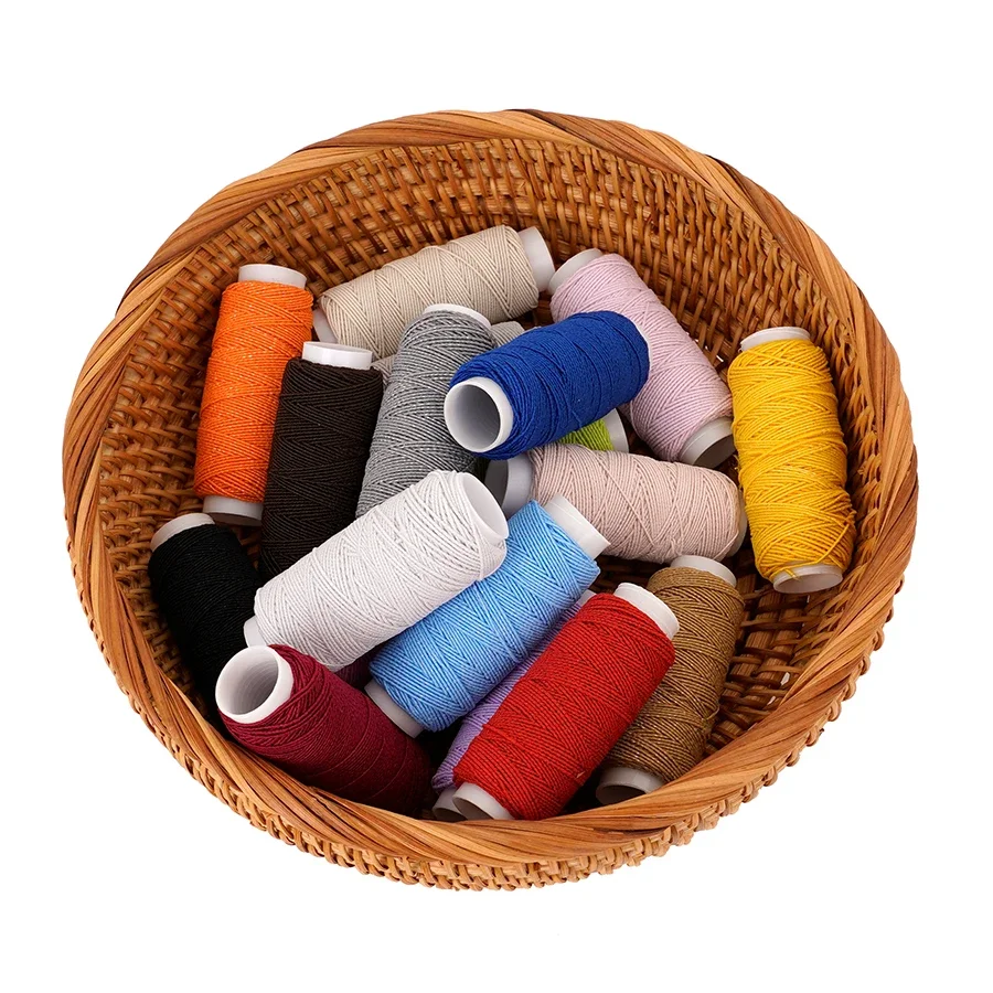 18-farbiger 0,6 mm ultrafeiner elastischer Faden, hochelastisch, 20 m Nähmaschinen-Spulenfaden für DIY-Kleidung, Overlock-Seil, Kleidungsstück Image