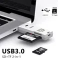 Lettore di schede TF / SD due in uno USB 3.0 Adattatore per schede micro SD di memoria USB 2.0 Convertitore per lettore di schede intelligente per PC Accessori per laptop