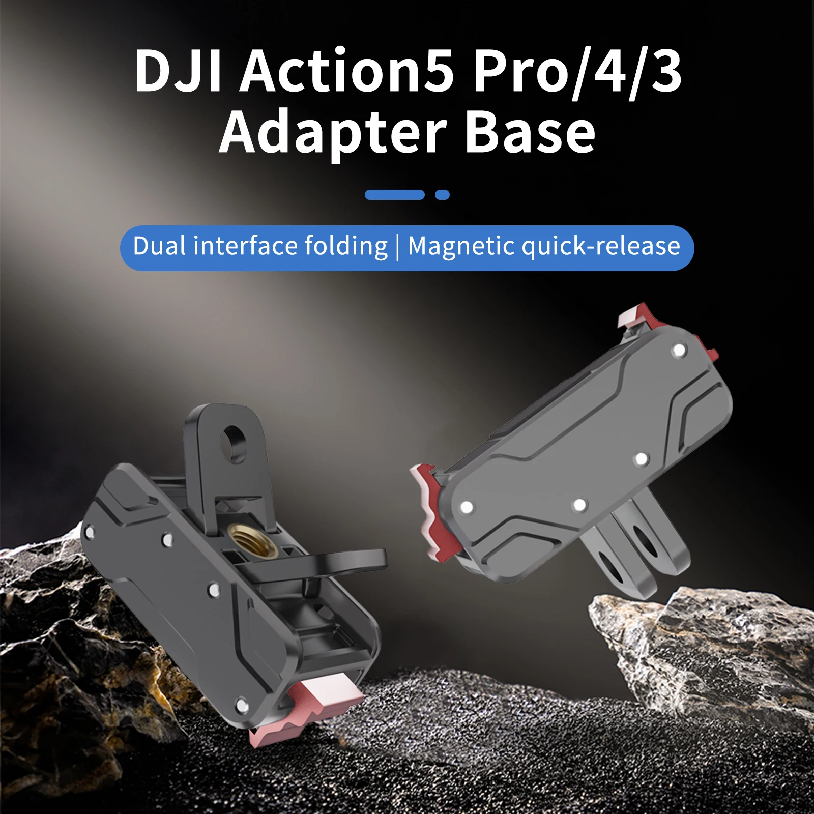 Neu aktualisierter magnetischer Base Mount Adapter Quick Release Base Mount Anti-Rutsch und Stoßdämpfung für DJI Action 3/4/5 Pro Image