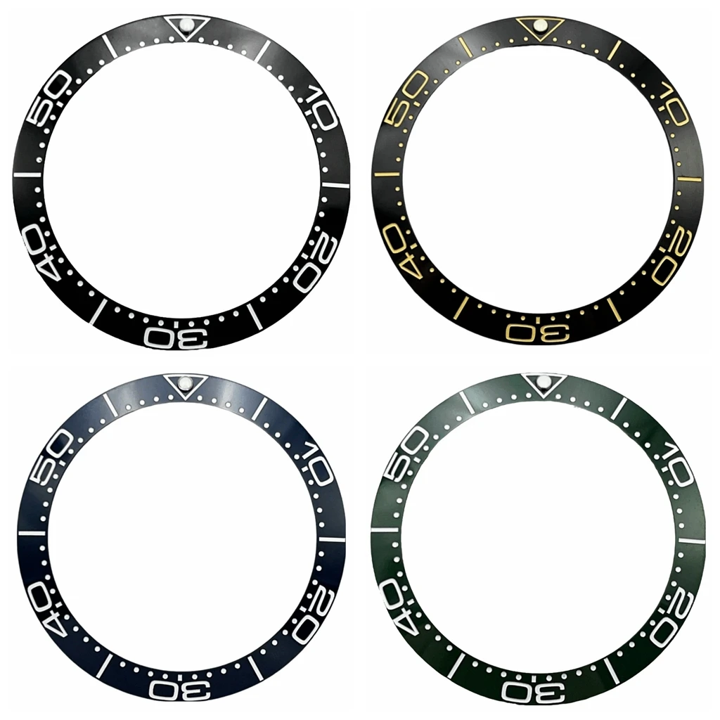 38 mm x 30,6 mm hochwertiges Uhrenzubehör mit Keramiklünette in Schwarz/Blau/Grün Image