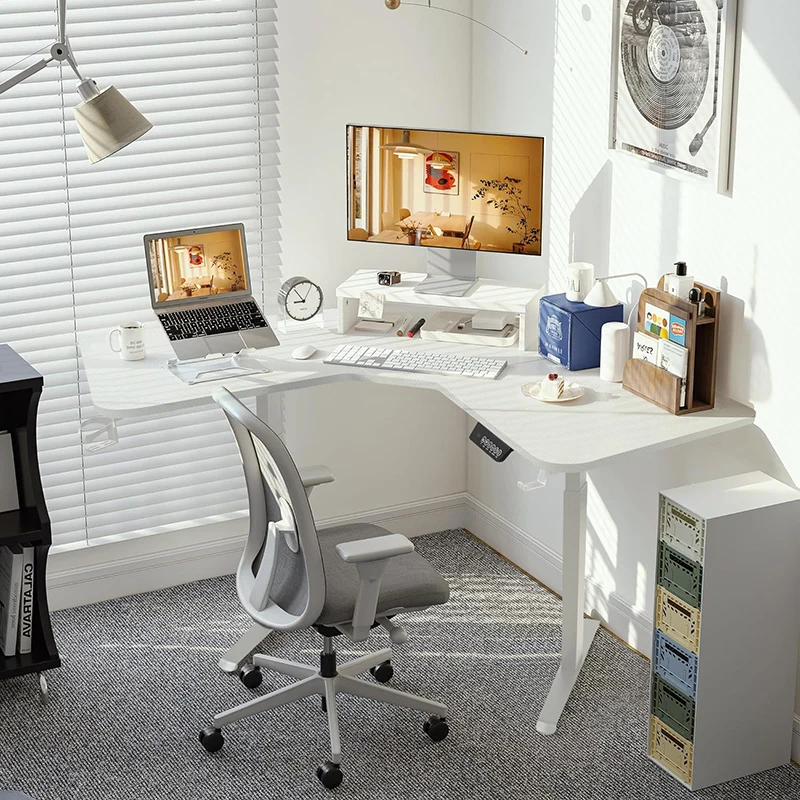 Elektrischer Stehschreibtisch, höhenverstellbarer Schreibtisch für Studium, E-Sport, Stehpult, Eck-Computertisch, Home-Office, Sitz-Steh-Schreibtisch Image