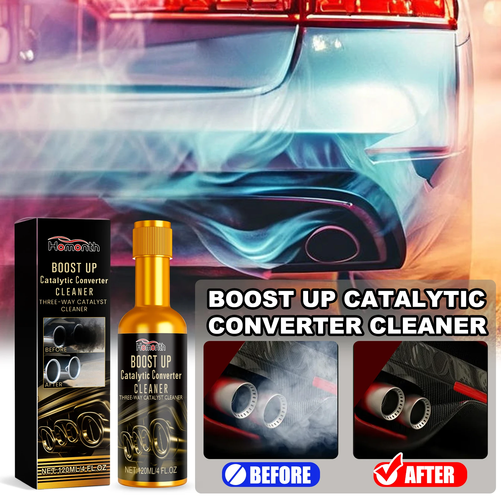 HOMONTH Auto Motor Katalysator Reiniger Auto Motor CSV Reinigung Beschleuniger Entfernen Kohlenstoffablagerungen Verunreinigungen Mittel Image