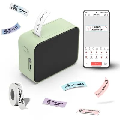 MarkLife Mini Portable Thermal Printer Wireless Bluetooth-compatible Label Tag for Home Office Labeling Sticker Machine P15