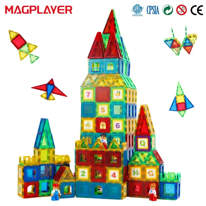 Magnetische Bausteine Set Bau Spiel Kinder Montessori Sinnes Magneten Spielzeug Magnetische Fliesen Spielzeug Für Kleinkinder Geschenk Image