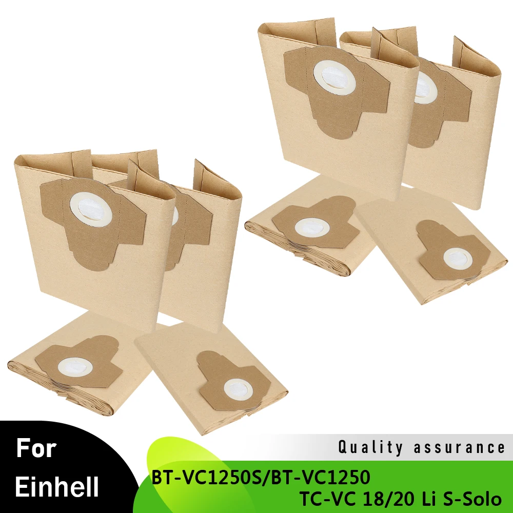 20L 30L Nass- und Trockensaugerbeutel Zubehör für Einhell BT-VC1250S/BT-VC1250/TC-VC 18/20 Li S-Solo Vakuumpapier-Staubsammelbeutel Image
