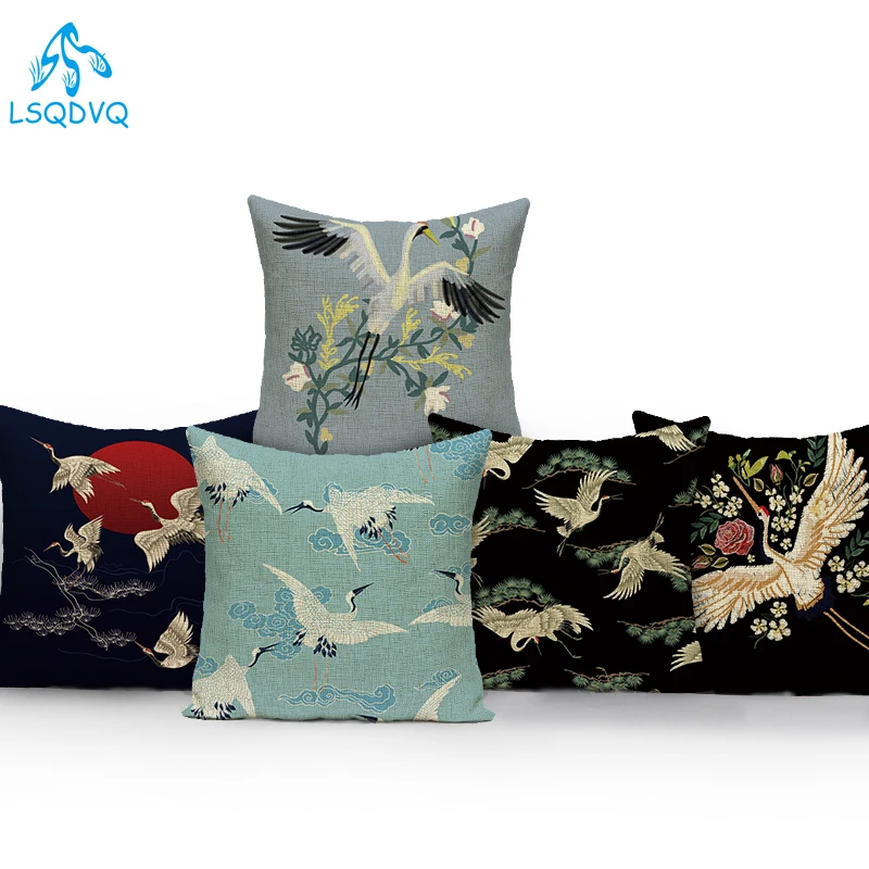 Dekorative Kissen Fall Tiere Kran Dschungel Hause Dekor Cojines Decorativos Para Sofá Kissen Kissen Abdeckung Kissenbezug Image