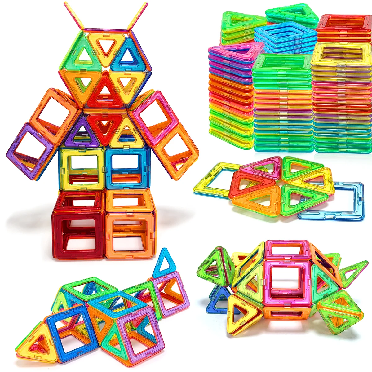 Mittelgroßes Magnetblock-Bauspielzeug-Set, kreatives Konstruktions-STEM-Spielzeug, Back-to-School-Saison, Geburtstagsgeschenk Image