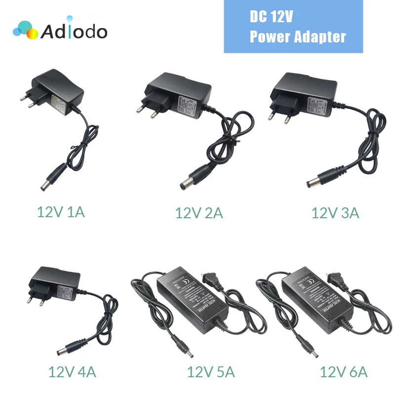 AC 110-240V DC 12V 1A 2A 3A 5A 6A 8A Universal Power Adapter Versorgung Ladegerät Adapter Eu Us Au Uk für 5M 10M 15M LED Licht Streifen Image