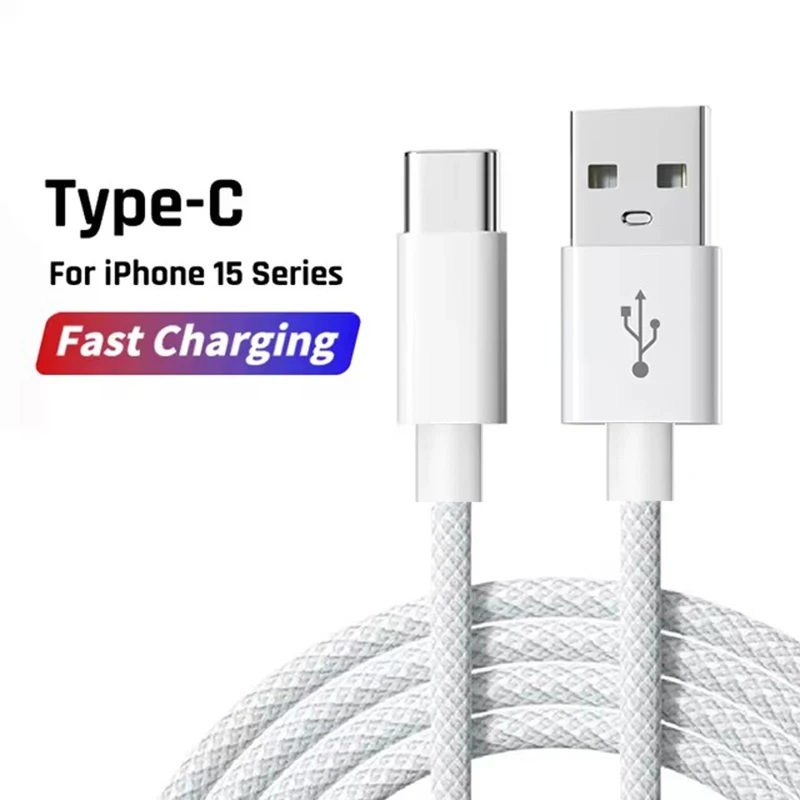 30 W für USB A auf iPhone 16 Kabel geflochten USB A auf Typ C Schnellladekabel für iPhone 15 Samsung Galaxy S22 Android Zubehör Image