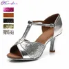 Ballsaal Tango Latin Dance Schuhe Für Frauen Latin Salsa Tanz Stiefel Paty Samba Kizomba Tanz Schuhe Silber Gold Schwarz