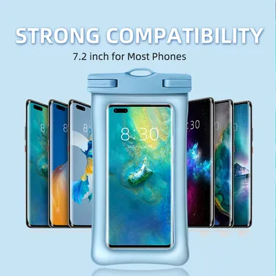 AquaPlay Full Visibility Waterproof Phone Case Underwater Snow Use Transparent Waterproof Bag Large Phone Protective Case