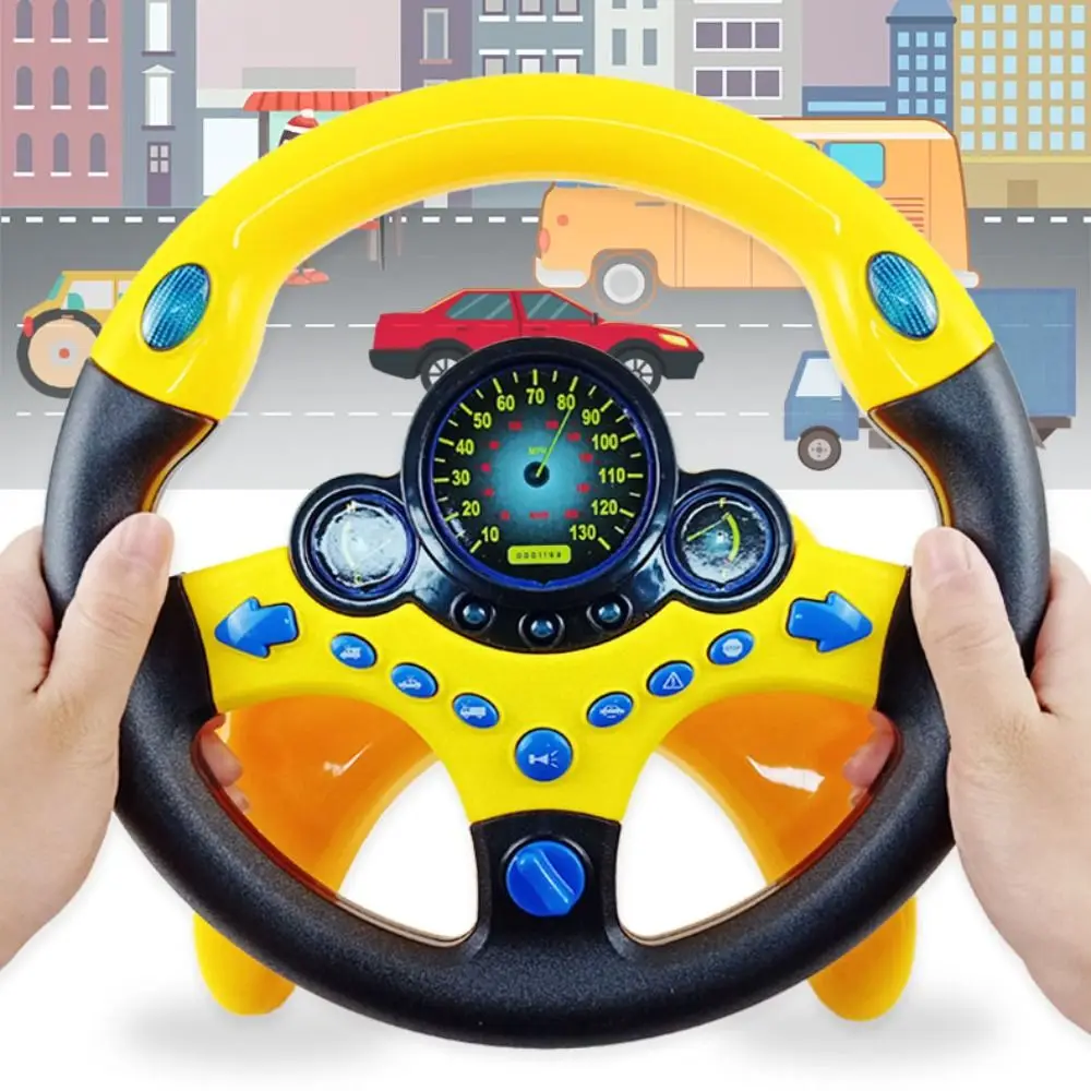 Infant Glänzende Elektrische Simulation Lenkrad Spielzeug mit Licht Sound Kinder Frühe Pädagogische Kinderwagen Lenkrad Stimm Spielzeug Image