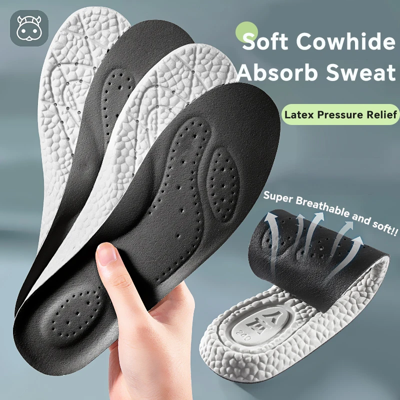 1 paar Air Kissen Latex Sport Einlegesohlen Rindsleder Einlegesohlen Arch Support Einlegesohlen Schock Absorbieren Einlegesohlen Image