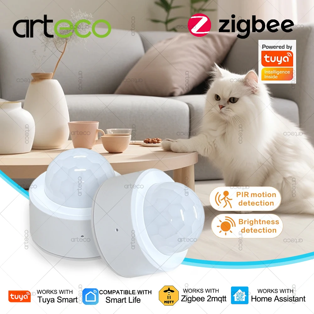 Tuya Zigbee PIR Motion Sensor Smart Home Menschlichen Körper Infrarot Detektor Sicherheit Smart Leben Funktioniert Mit Home Assistant Zigbee2MQTT Image