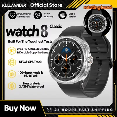 Watch 8 Classic Smart Watch Men Women 1.43" HD AMOLED Voice Call Watch Ultra NFC GPS Tracker Sports Watches Custom Dial 2025 New