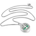 Albero della vita Collana in acciaio inossidabile Inserto per aromaterapia Medaglione Diffusore di oli essenziali Gioielli con ciondolo a catena in acciaio al titanio