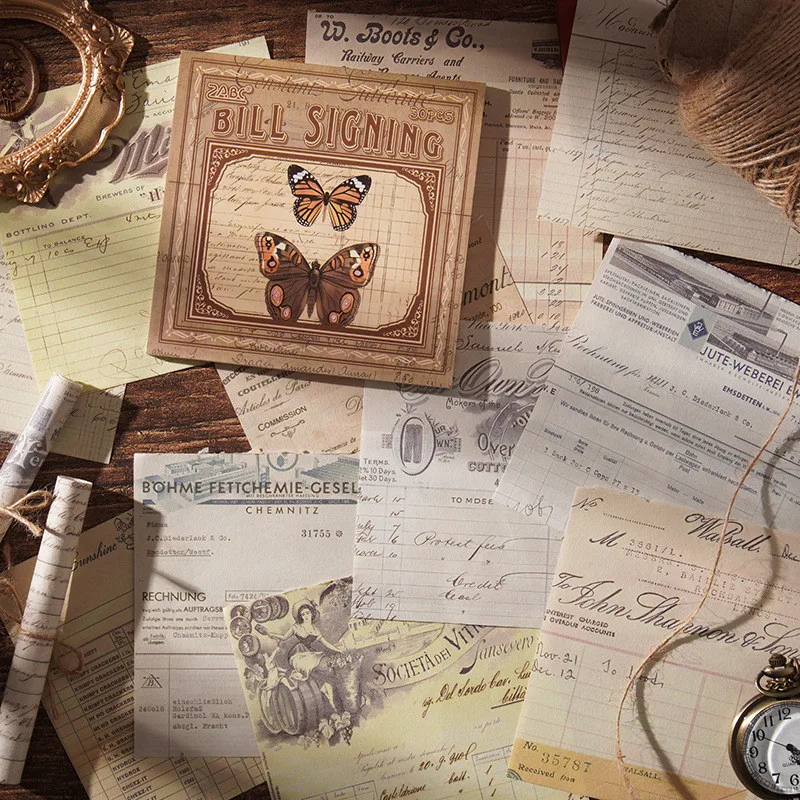 Journamm 30 Blatt Vintage-Materialien, Papier, Scrapbook-Materialien, DIY-Fotoalbum, Collage, Tagebuch, kreatives Hintergrundpapier Image