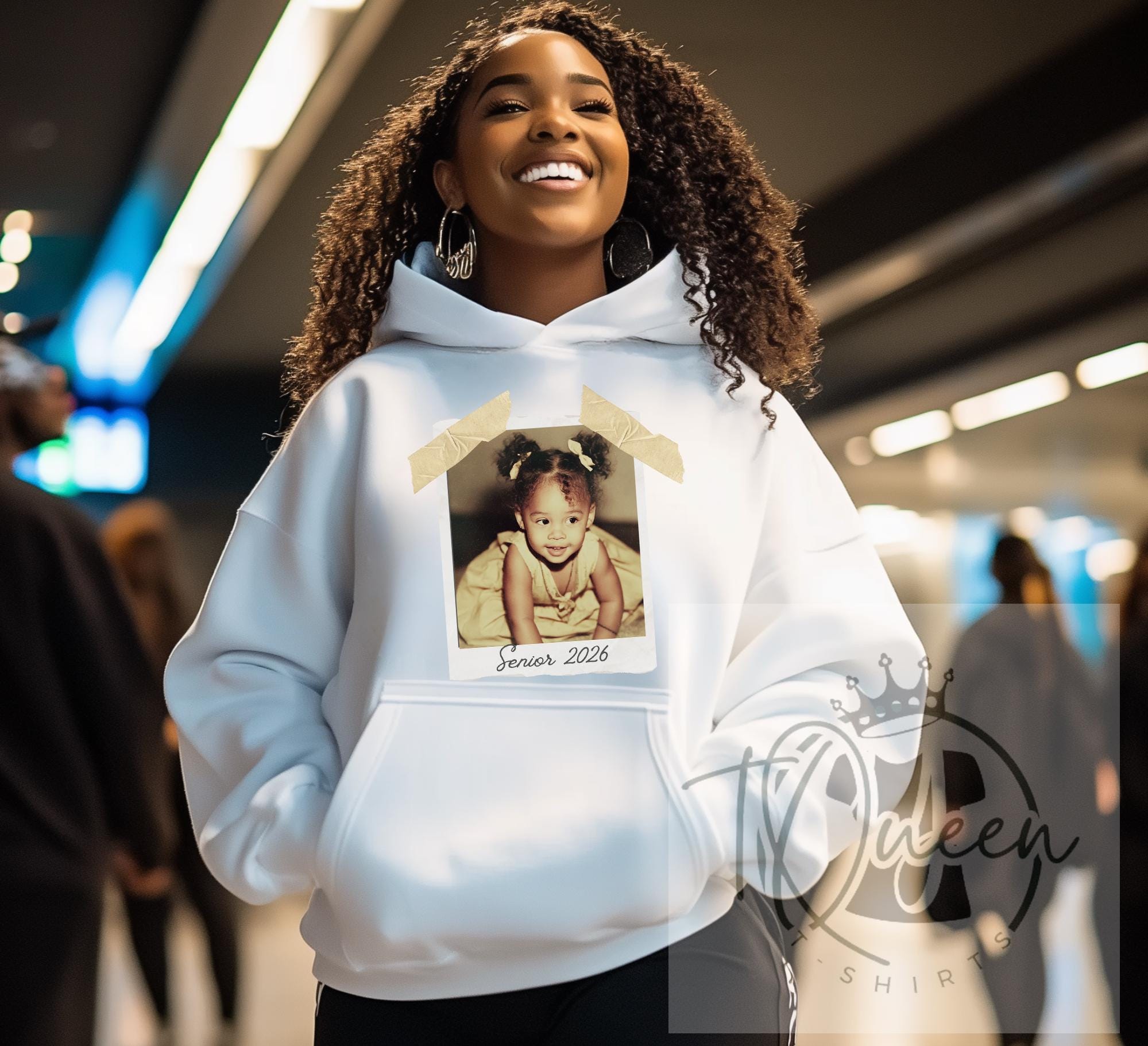 Felpa con cappuccio Senior 2026, Classe del 2026, Felpa con cappuccio Senior 2026 personalizzata con foto del bambino, Felpa con cappuccio di laurea p